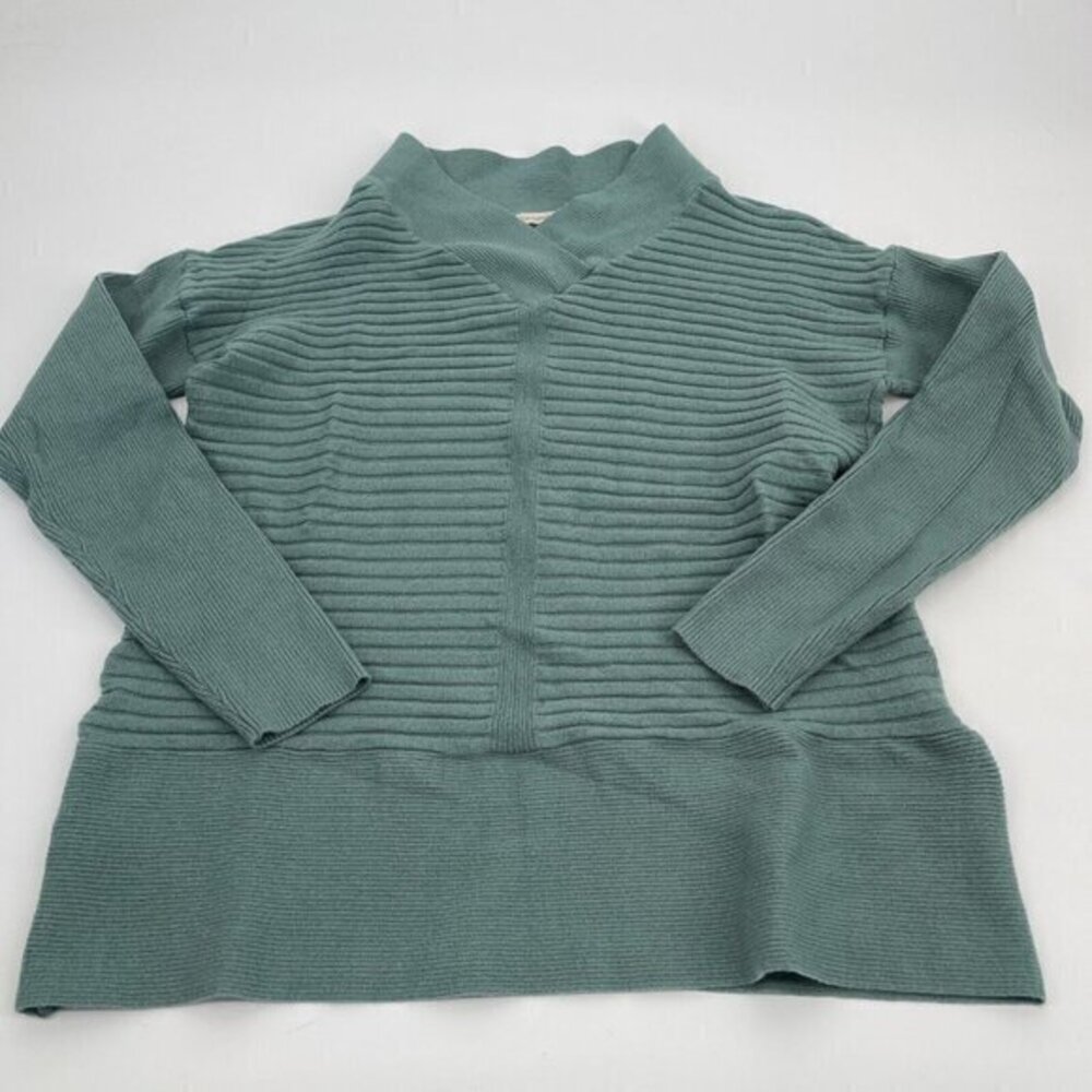 Soft Surroundings Sweater Womens XS Blue Pullover Knit Textured Boho Casual